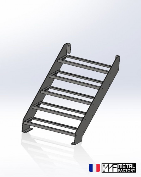 structure d'escalier en métal sur mesure pour lames de terrasse bois