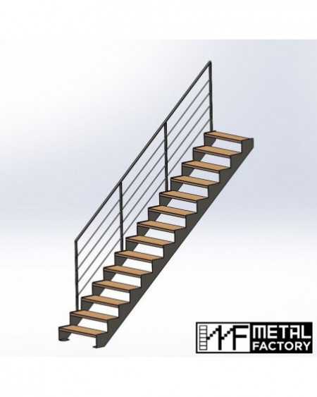 escalier droit à crémaillère métal sur mesure