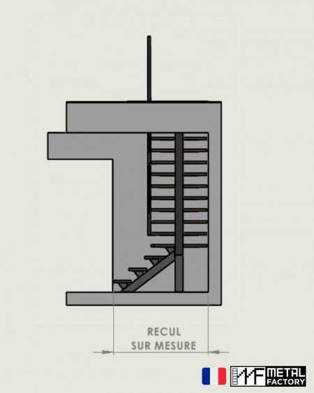 L'escalier LOFT METAL est dimensionné en fonction de vos cotes au millimètre près