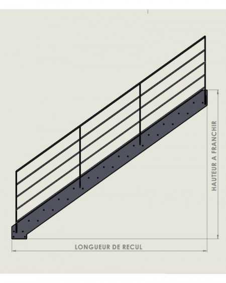 dossier de fabrication complet d'un escalier droit extérieur avec marches en caillebotis galvanisé