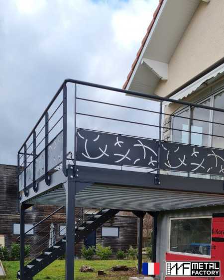 exemple de réalisation de garde corps sur terrasse extérieure