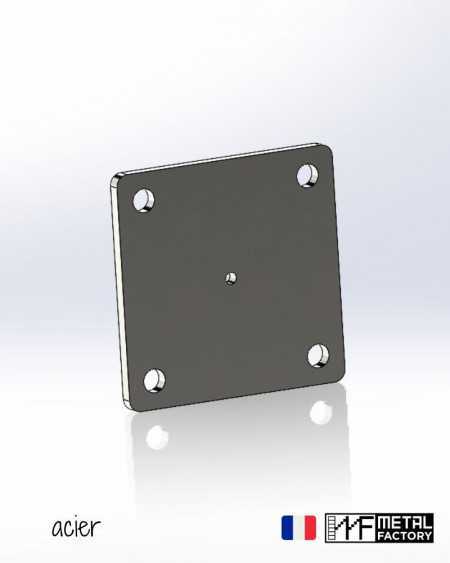 platine acier 5 trous - idéal pour réaliser vos poteaux de garde corps extérieurs