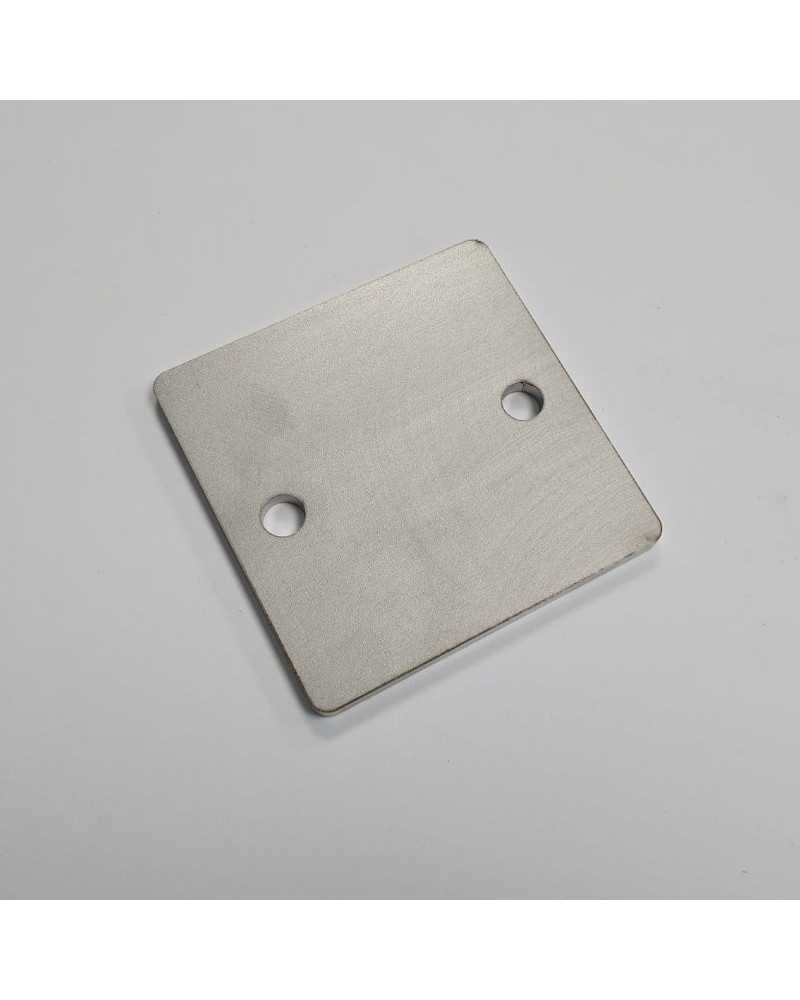 platine en inox 100x100x5 mm 2 trous de fixation