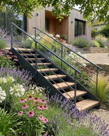 escalier sur mesure pour terrasse extérieur