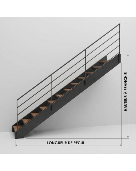 escalier extérieur sur mesure - cote de hauteur et longueur au millimètre pour votre projet !