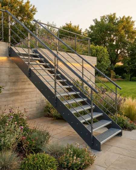 escalier extérieur en métal sur mesure