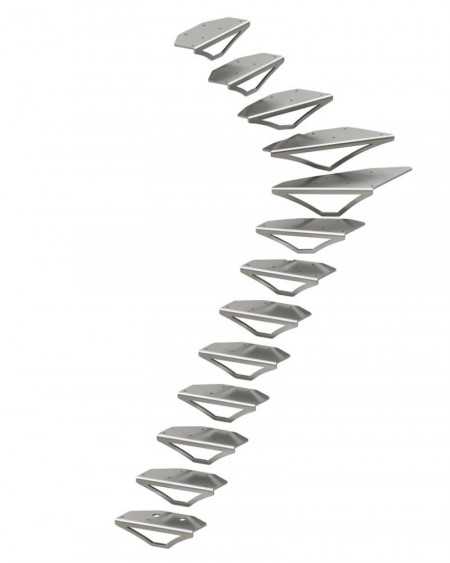 ensemble de supports de marches sur mesure pour réaliser un escalier en métal à limon central