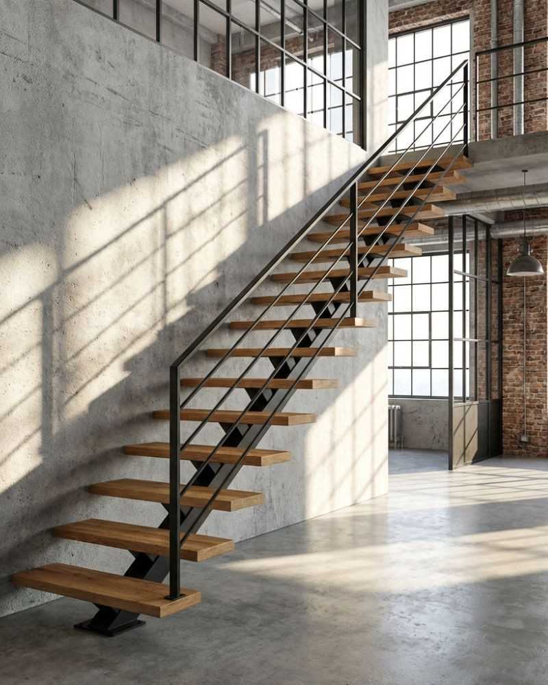 escalier droit sur mesure en acier