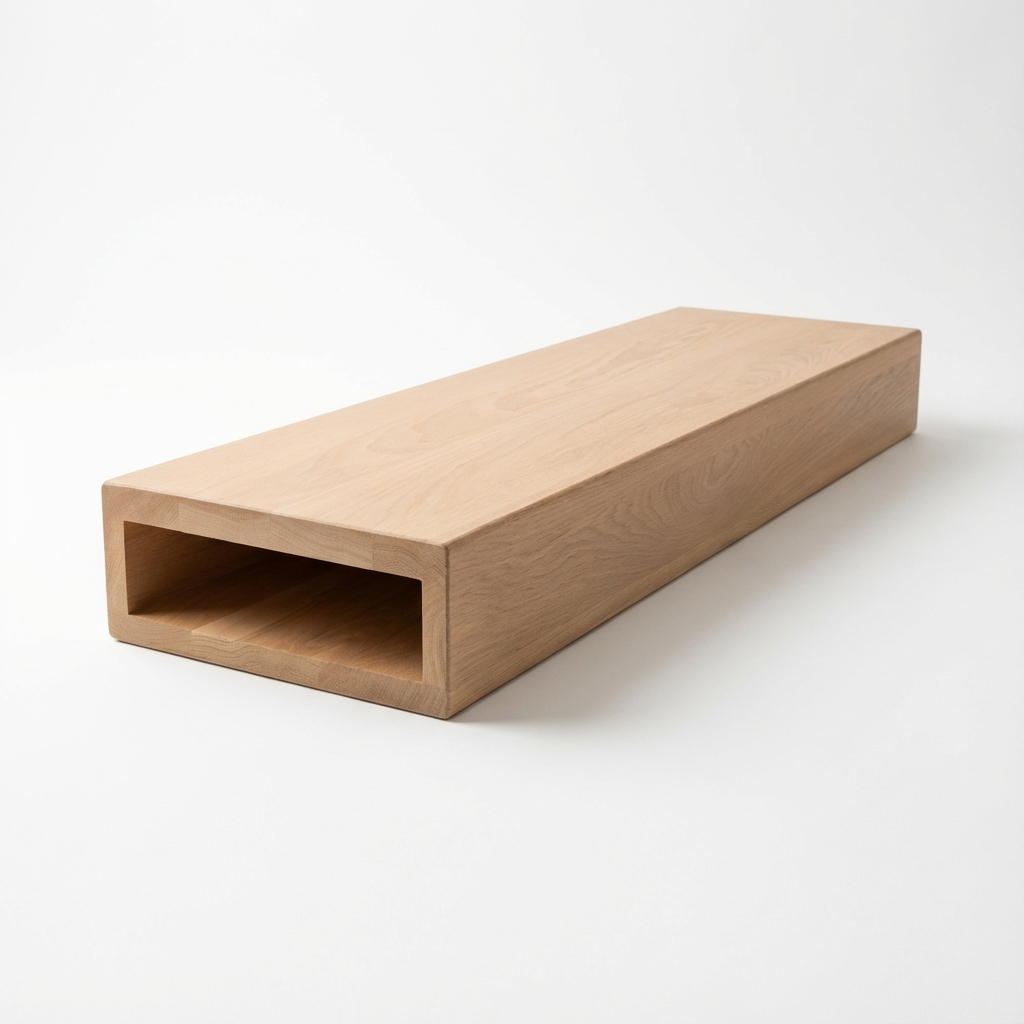 marche d'escalier flottant type caisson en bois massif