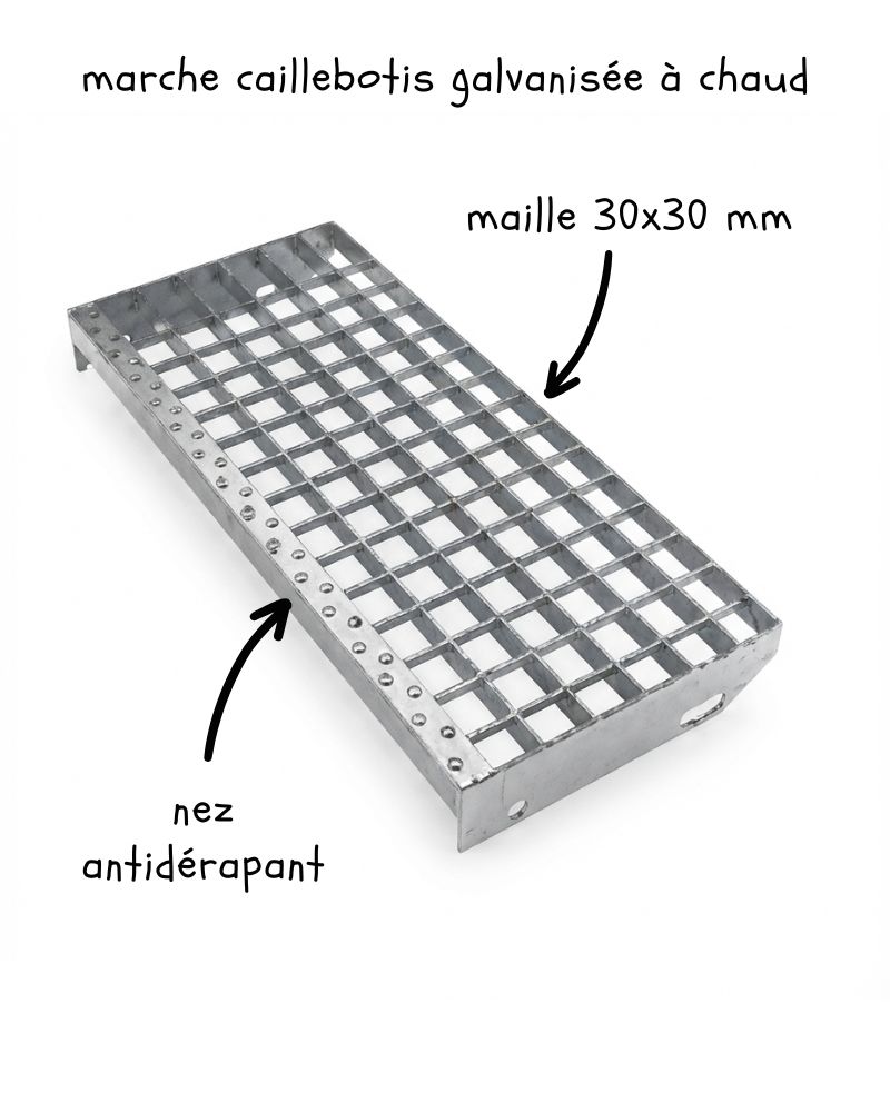 escalier extérieur caillebotis