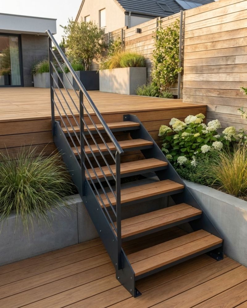 escalier extérieur droit sur mesure