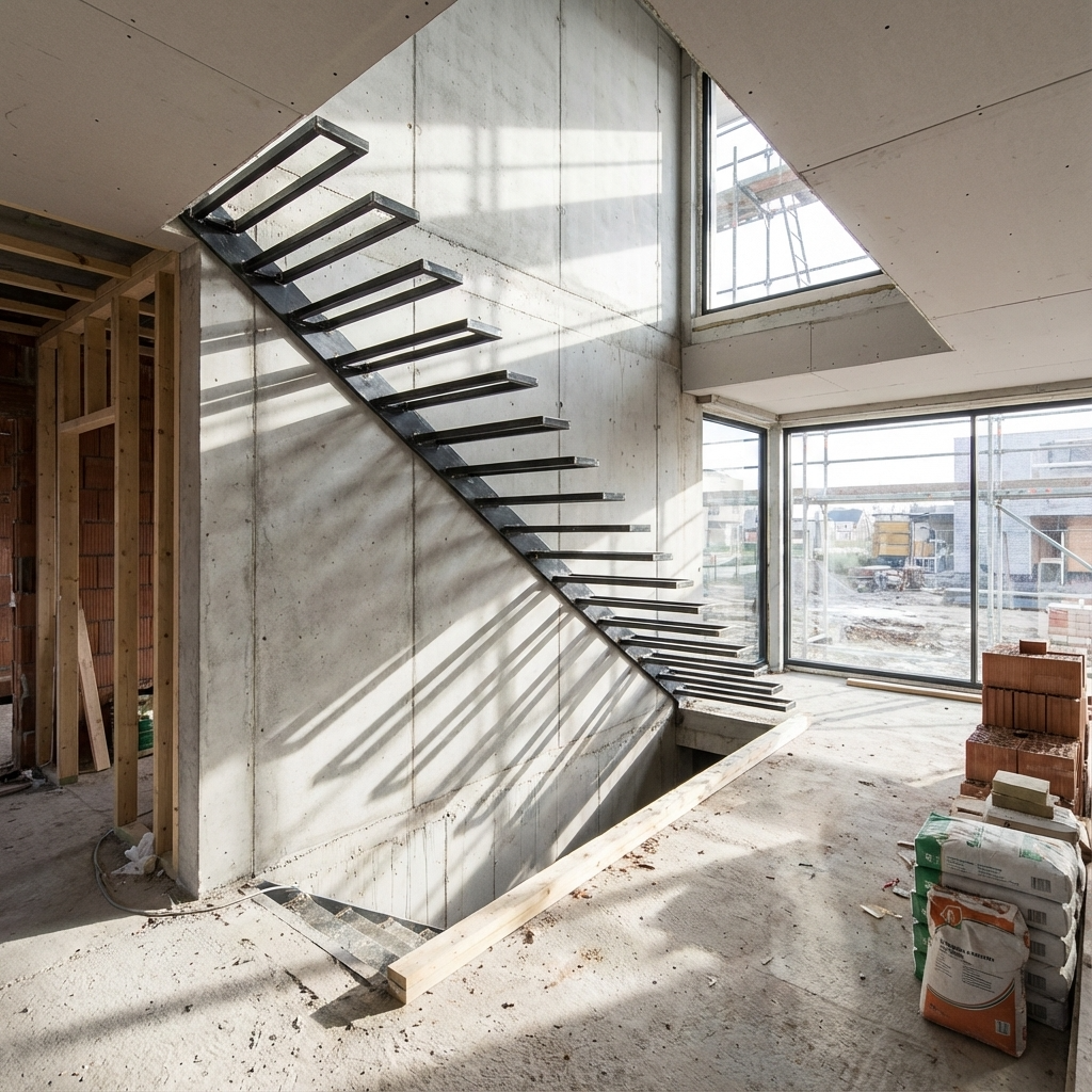 structure en métal pour escalier flottant